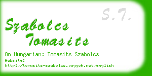 szabolcs tomasits business card